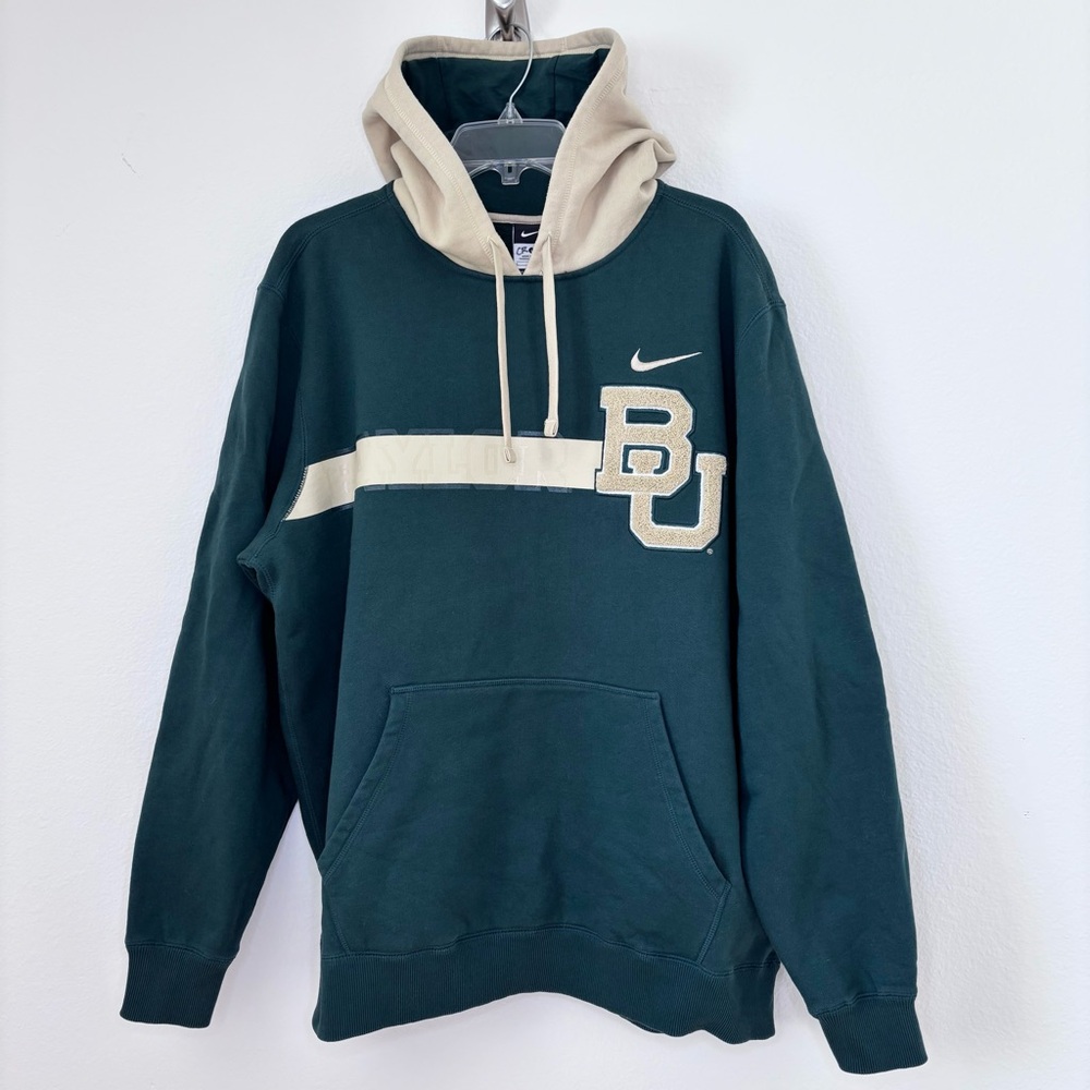 Nike Baylor Bears Men’s L Green Chenille BU College Hoodie